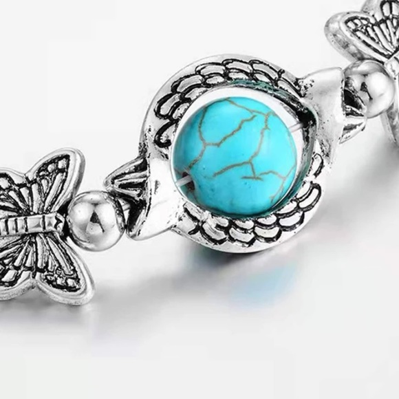 Turquoise Butterfly Bracelet - Picture 2 of 3
